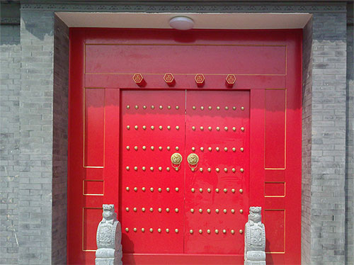 鼓楼中国传统四合院系列朱红色中式木制大门木作